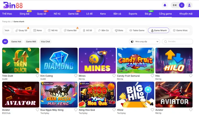 Game Nhanh Bin88 Trải Nghiệm Đỉnh Cao Nhận Thưởng Tiền Tỷ Mỗi Ngày Siêu Hấp Dẫn