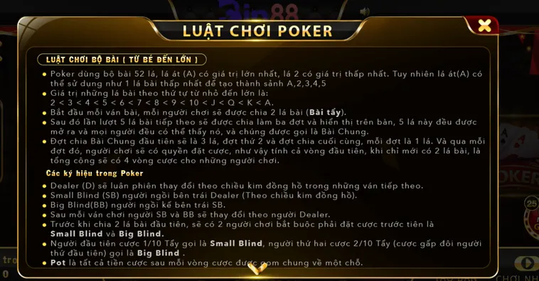 Poker Tại Bin88 Trải Nghiệm Đỉnh Cao Nhận Thưởng Tiền Tỷ Mỗi Ngày