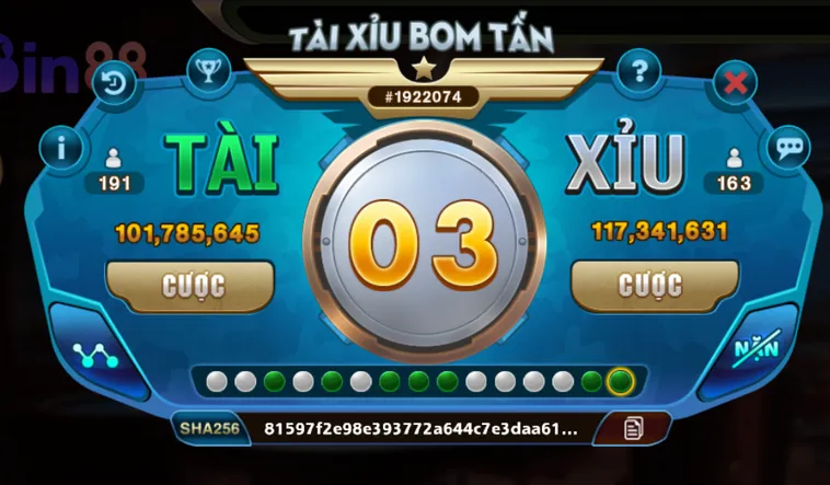 Tài Xỉu Bom Tấn Tại Bin88 Trải Nghiệm Đỉnh Cao Nhận Thưởng Tiền Tỷ Mỗi Ngày