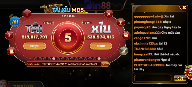 Tài Xỉu Md5 Tại Bin88 Trải Nghiệm Quay Số Đỉnh Cao Với Cơ Chế Công Bằng